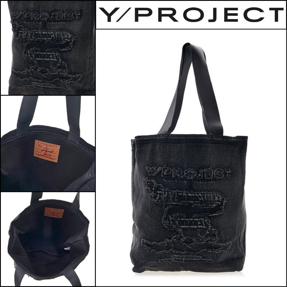 【Y PROJECT】Logo Embroidered Tote Bag