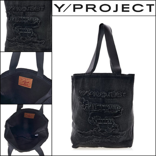 【Y PROJECT】Logo Embroidered Tote Bag