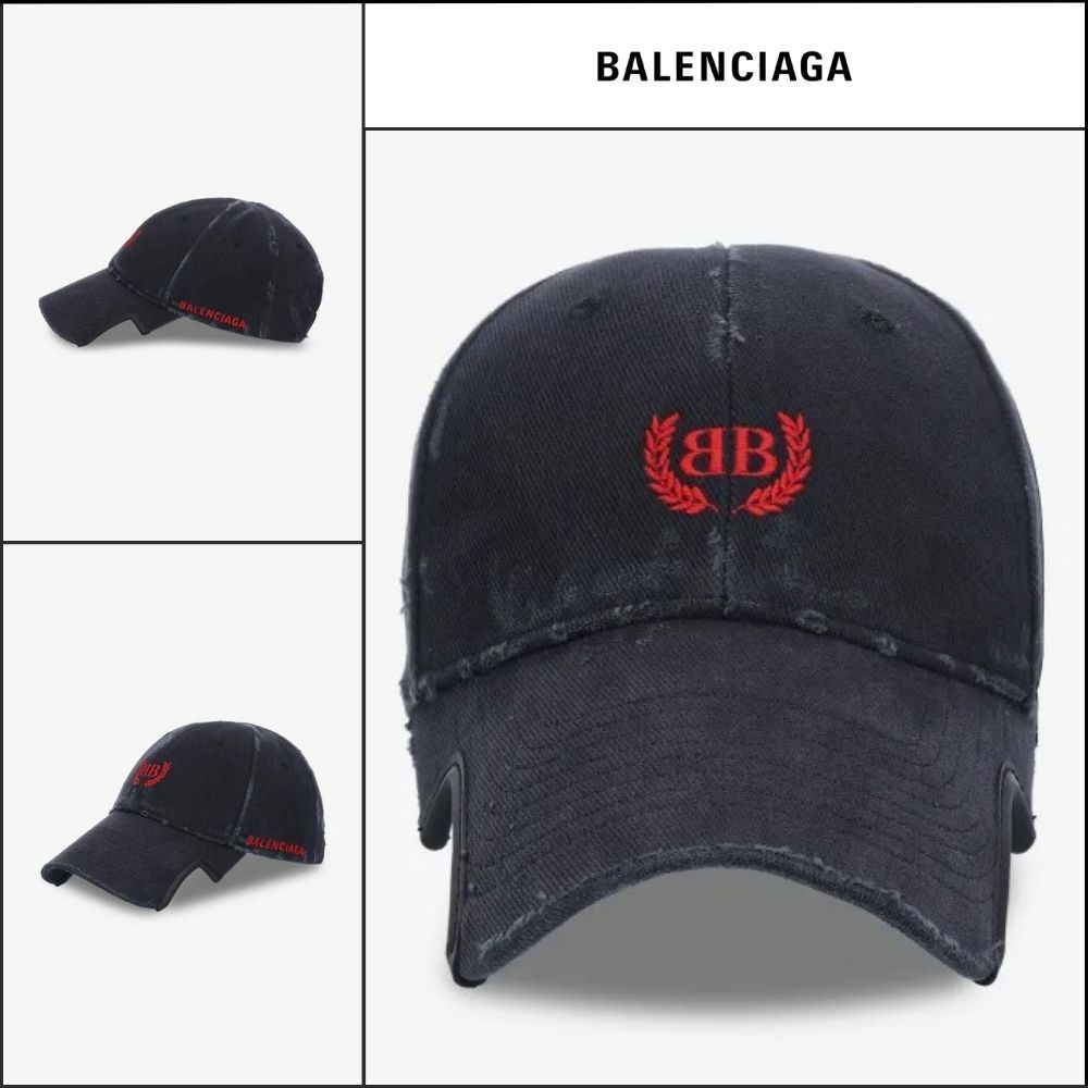 【BALENCIAGA】Laurel Classic Ball Cap Faded Black Red