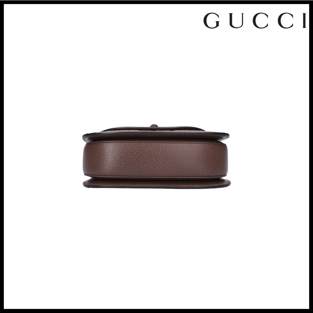 【gucci】Bamboo 1947 Small Python Handbag Leather Fabric