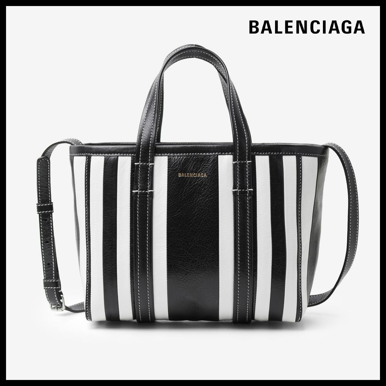 【BALENCIAGA】Barbes Small East-West Shopper Bag Black