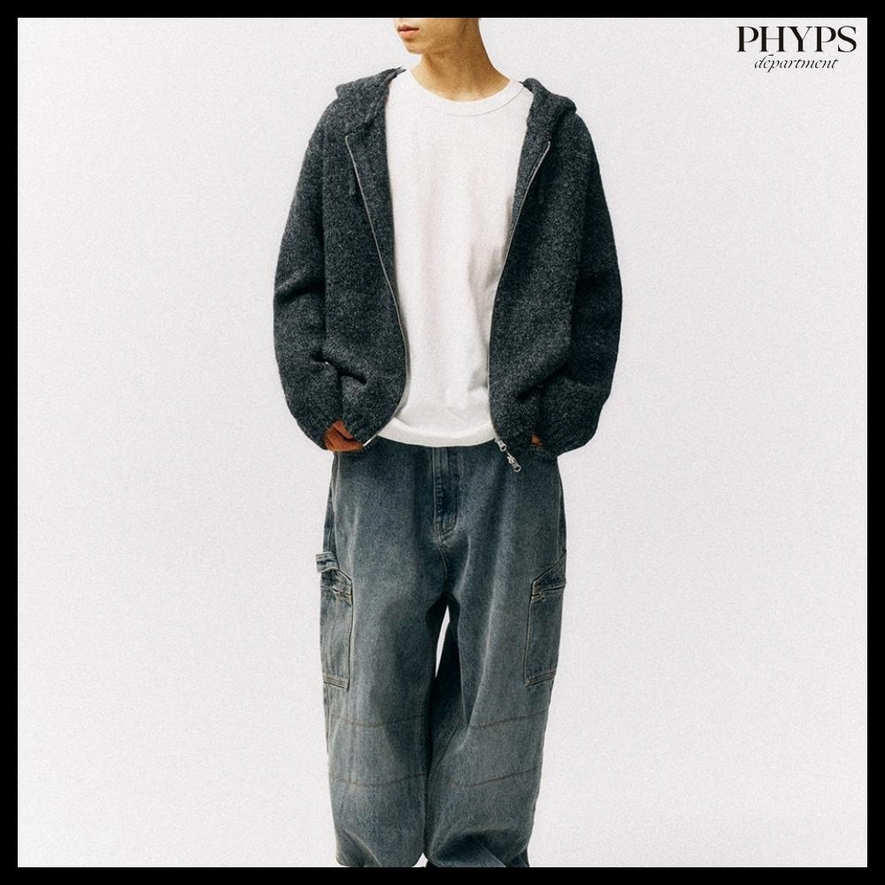 【PhypsDepartment】ハート アップル ニット フードジップアップ