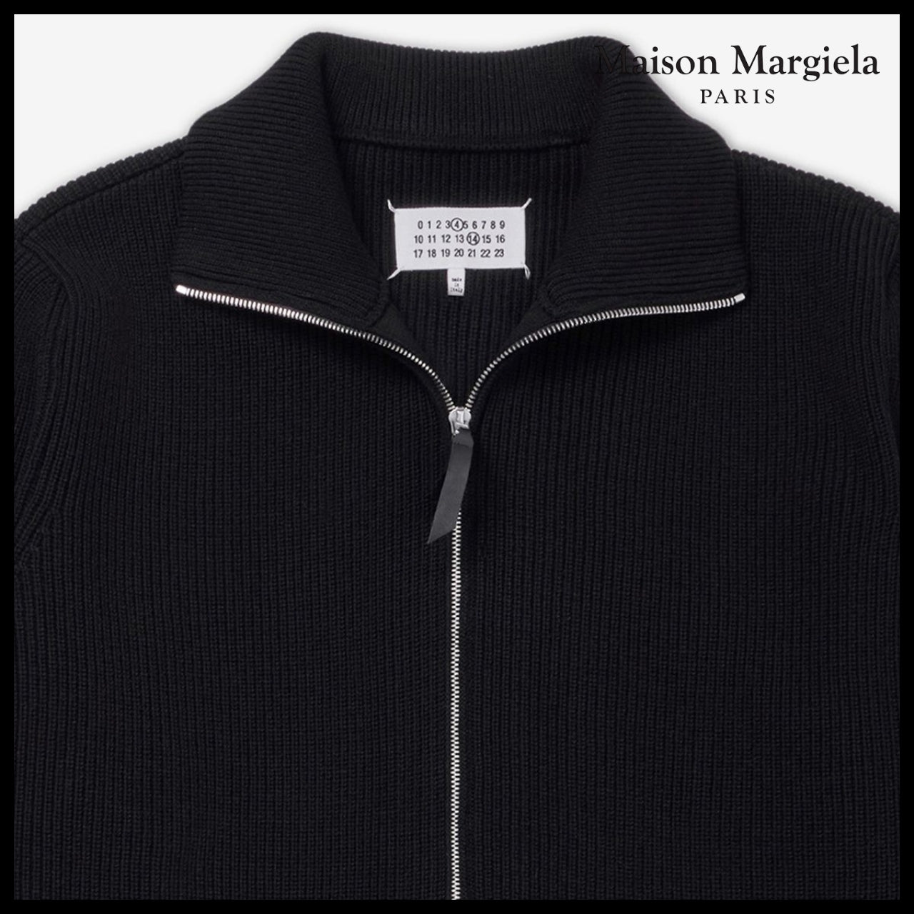 【Maison Margiela】Full Zip Stitch Cardigan Black