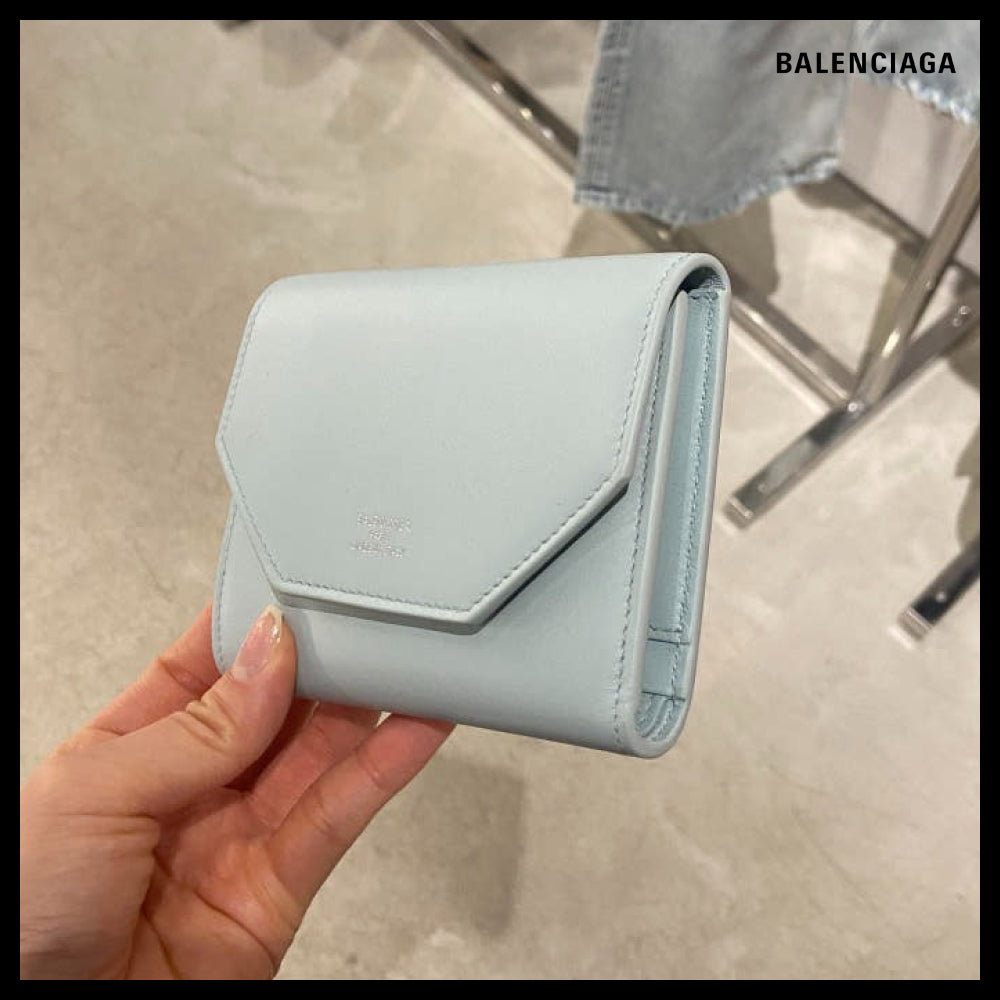 【BALENCIAGA】Envelope Bifold Wallet Aqua