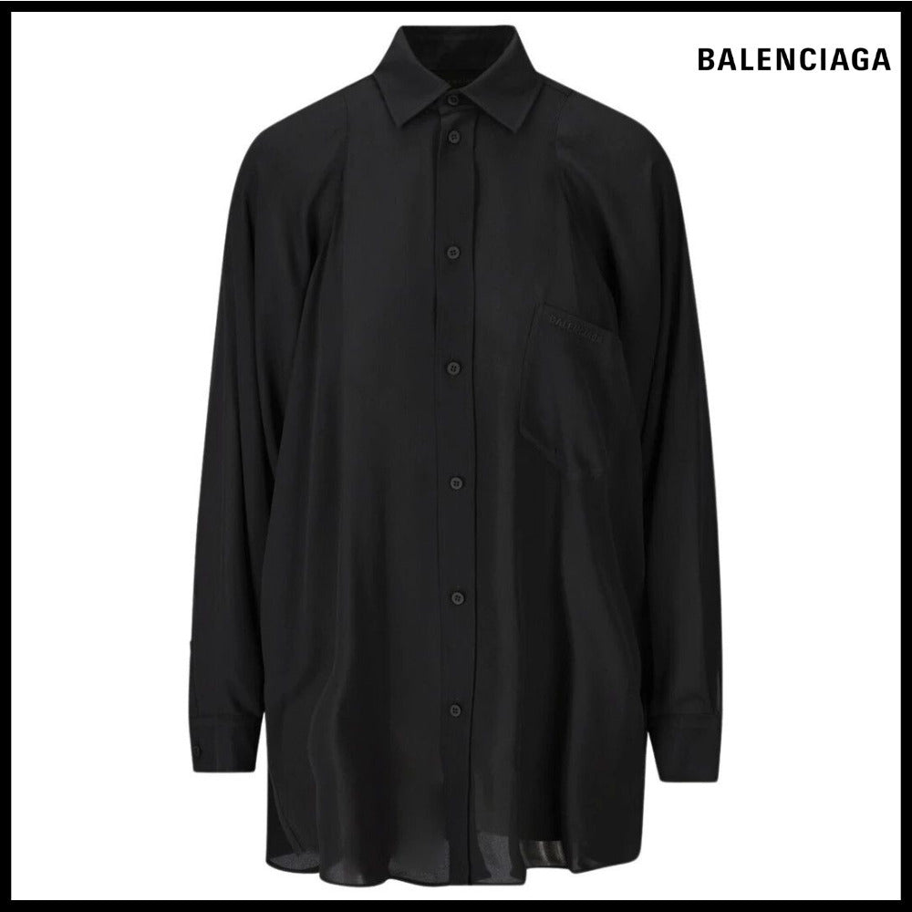 【BALENCIAGA】Sleeveless Knotted Shirt Black