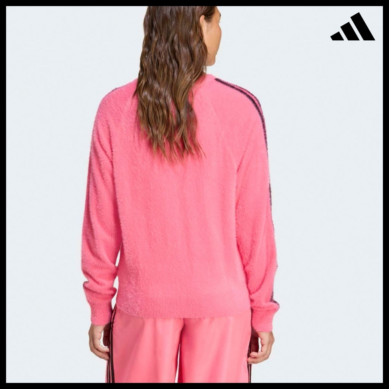 【ADIDAS】Holiday Lucid Pink Knit Sweater