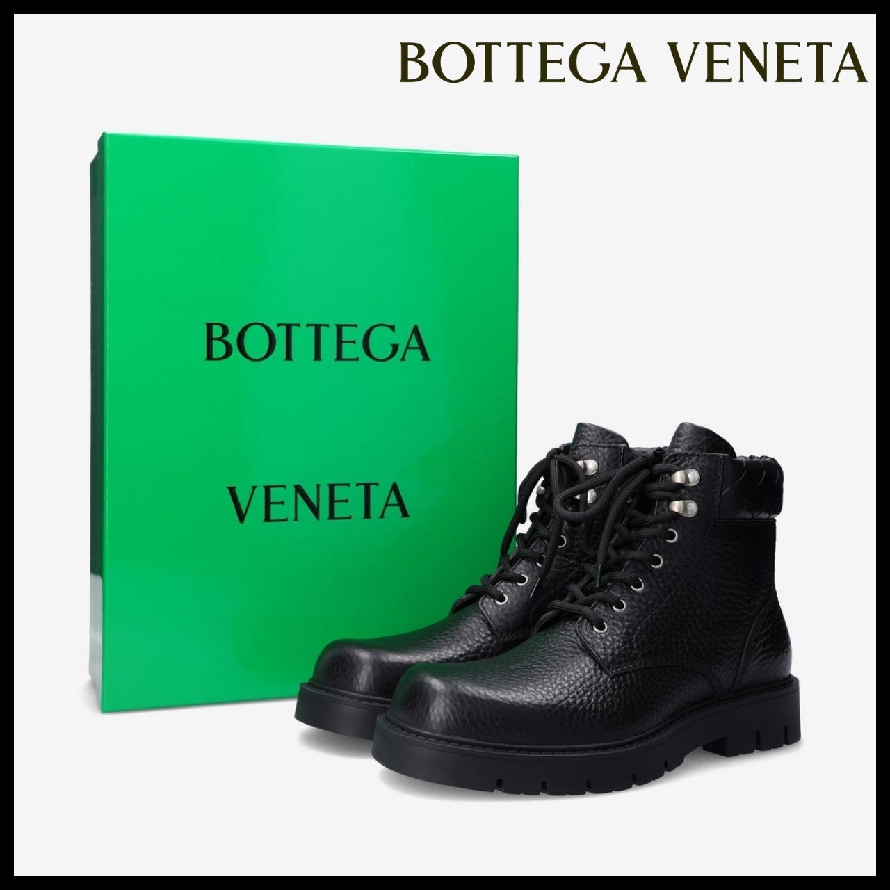◆BOTTEGA VENETA◆ レースアップブーツ Lace Up Boots Black