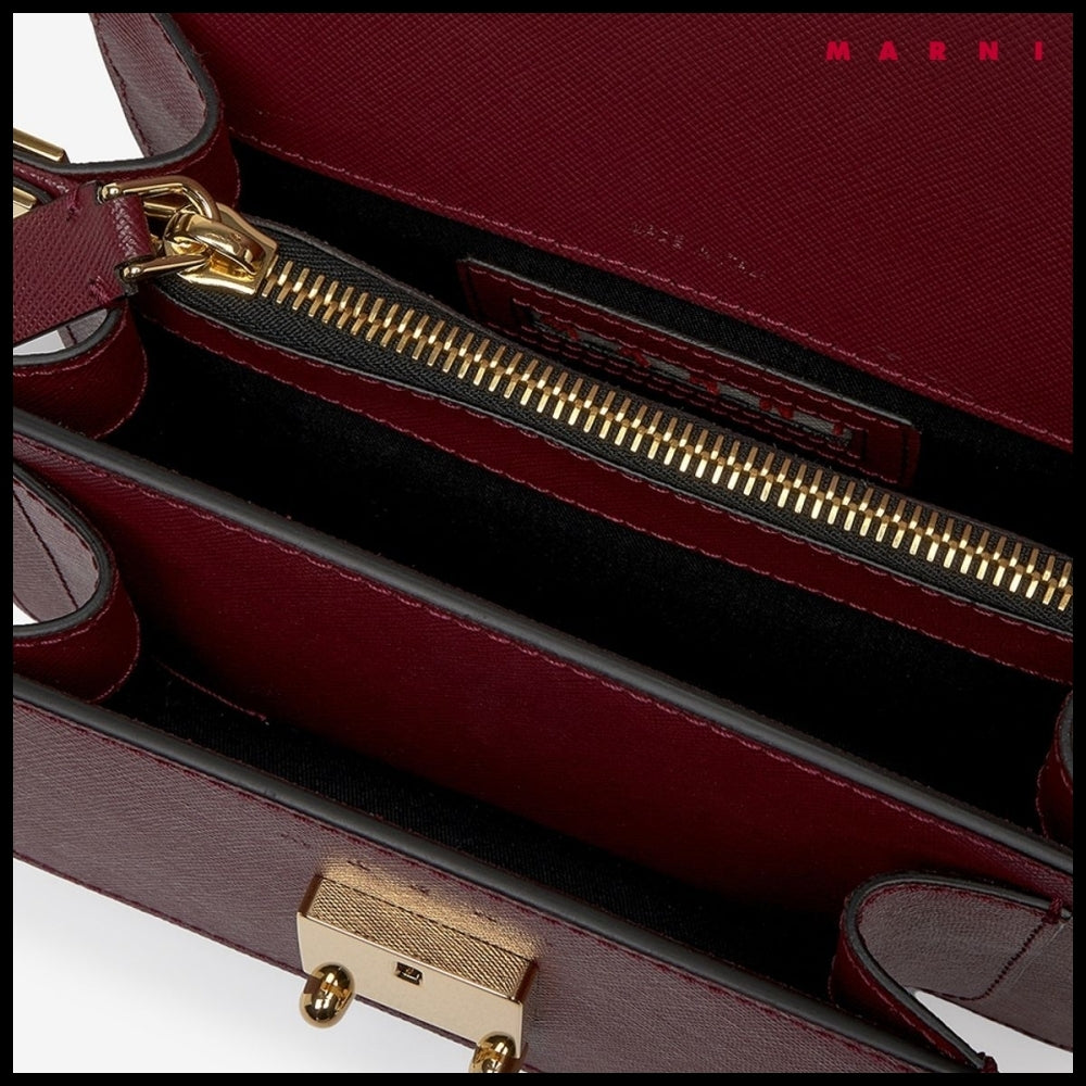 【MARNI】Mini Saffiano Leather Trunk Shoulder Bag