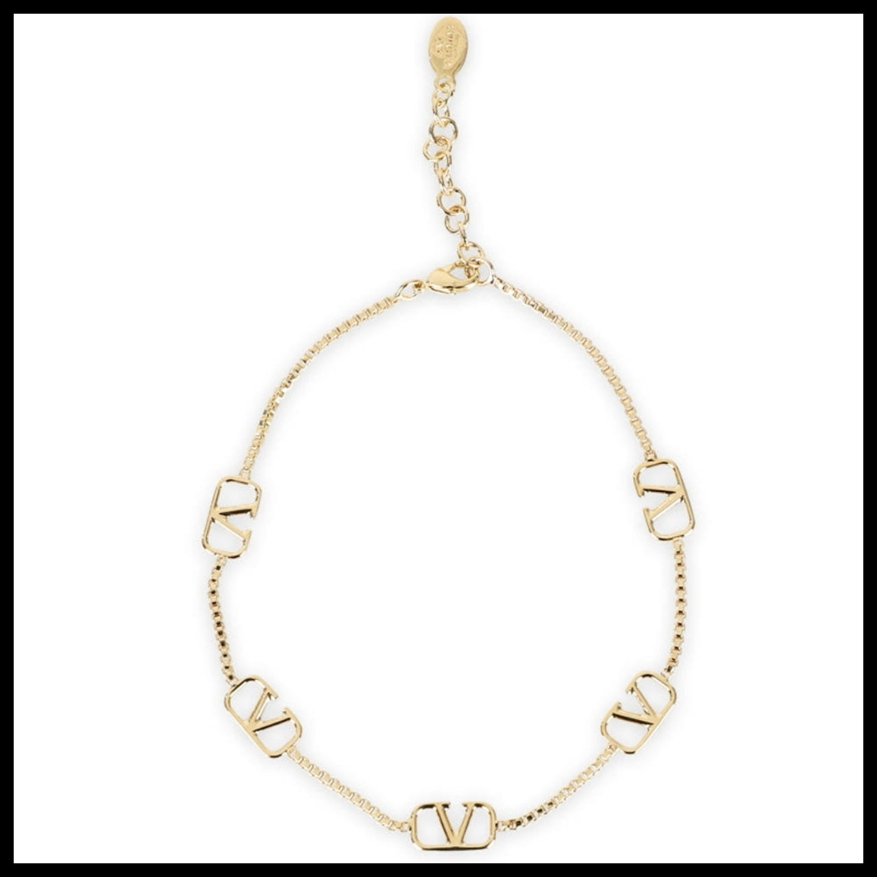 【VALENTINO】V Logo Signature Bracelet Gold
