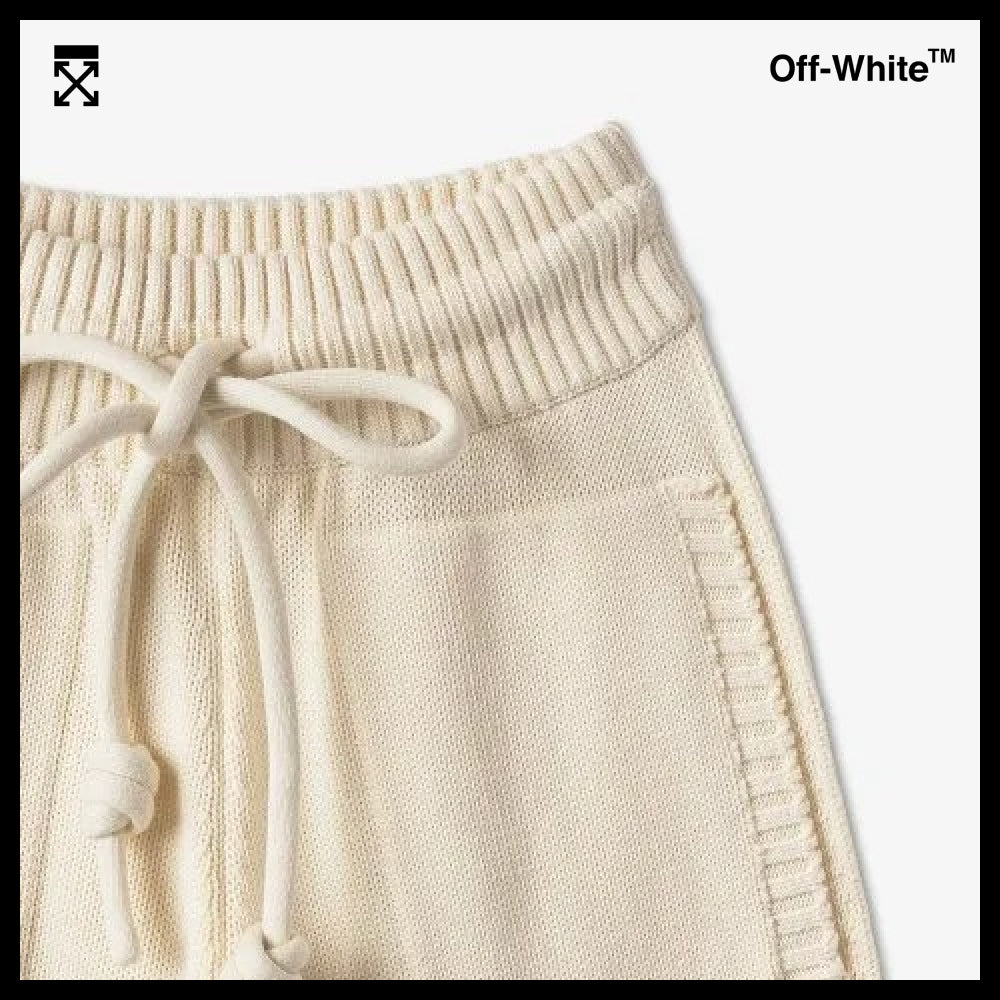 【Off-White】Diag Knit Pants Light Beige