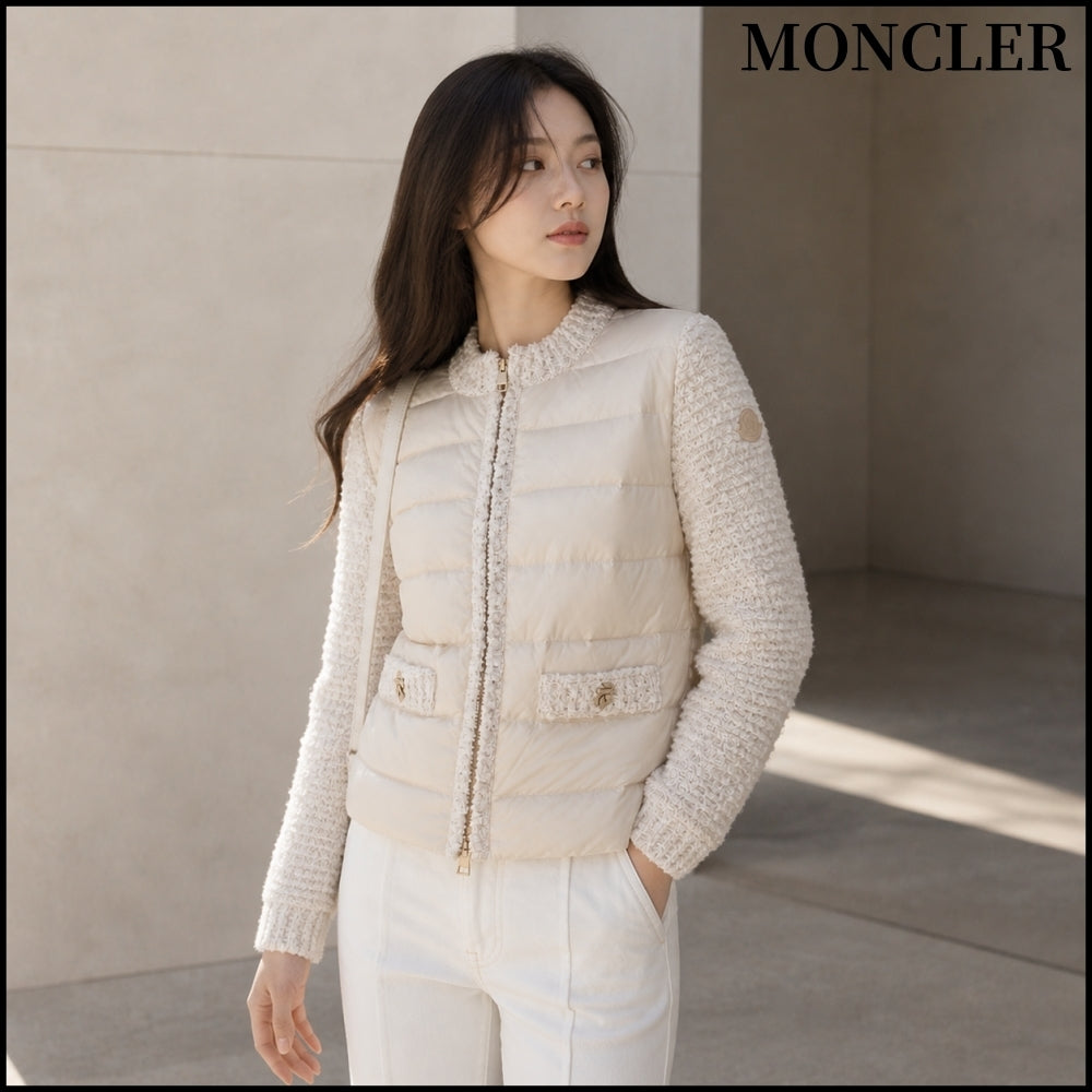 【MONCLER】Padded Zip-up Cardigan Light Beige