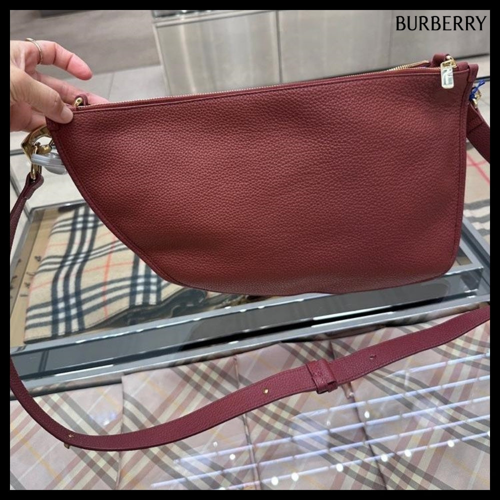 【Burberry】Shield Twin Leather Medium Messenger Bag Rust