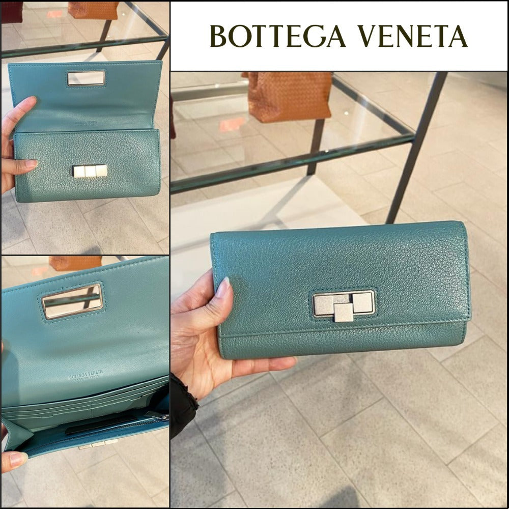 【BOTTEGAVENETA】ブロックロックコンチネンタルフラップ長財布