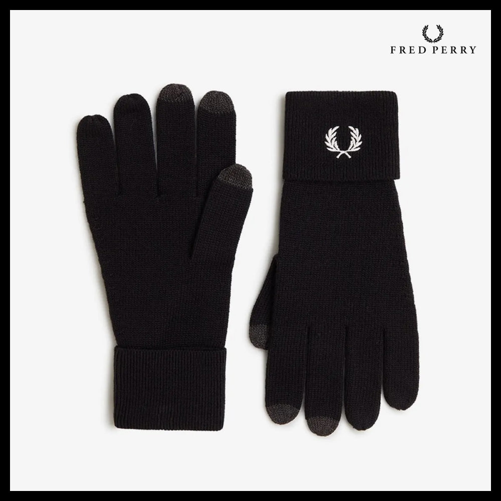【FRED PERRY】Gift Box Classic Wool Gloves Black/Snow White