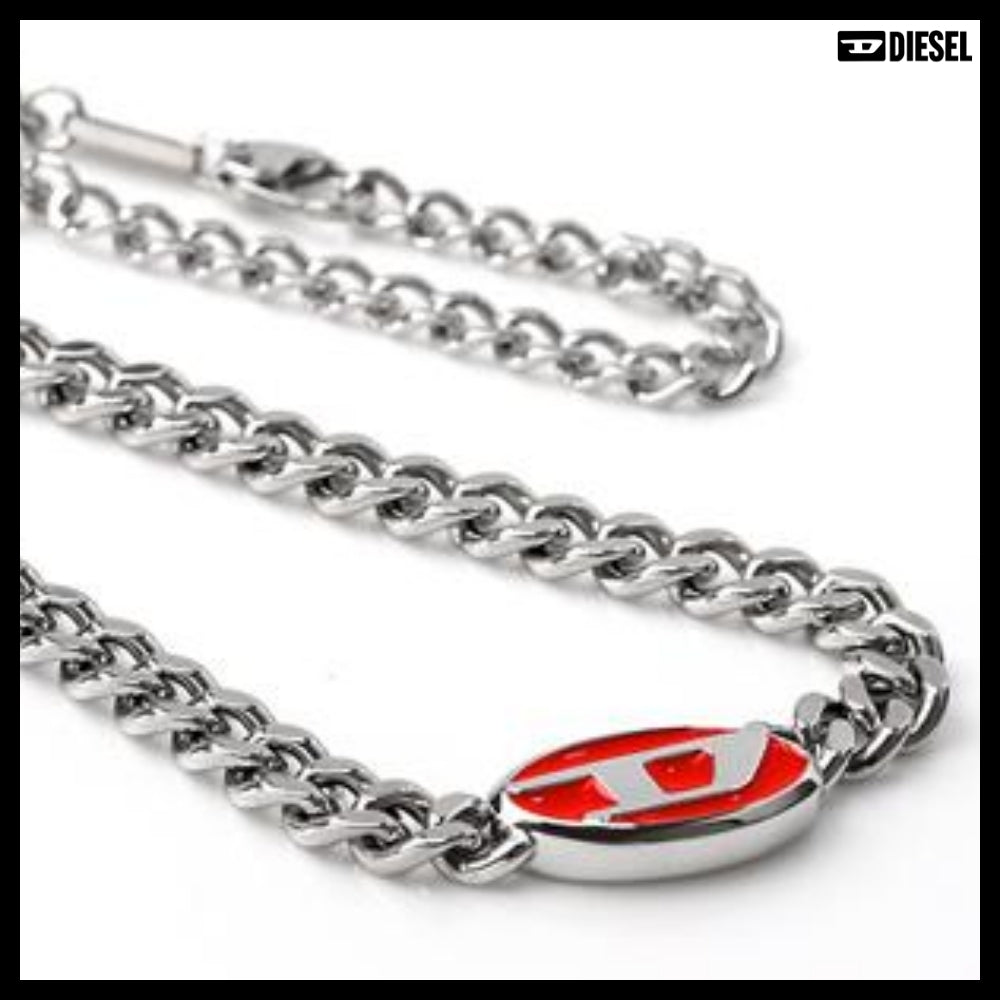 【DIESEL】Logo Pendant Chain Necklace