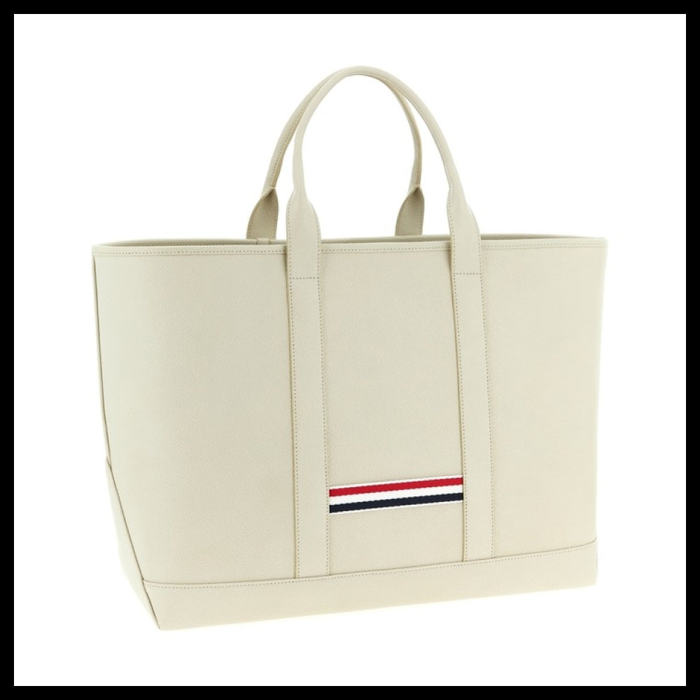 【THOM BROWNE】Ivory Structured Tote Bag