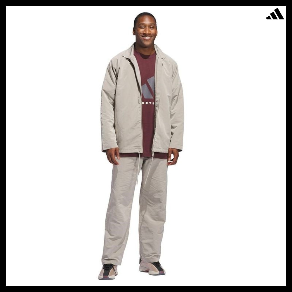 【ADIDAS】 Basketball Woven Tracksuit Bottoms Putty Beige