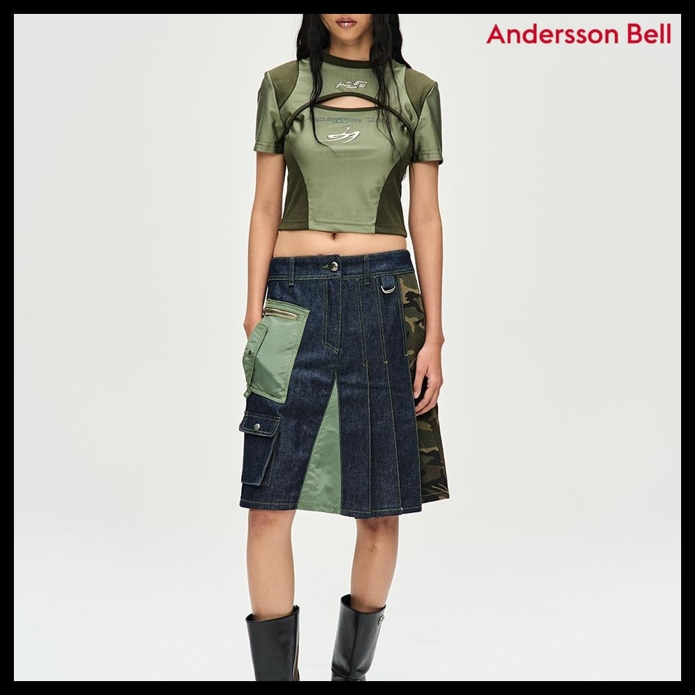 【ANDERSSON BELL】エッセンシャルカットアウトTシャツ (カーキ)
