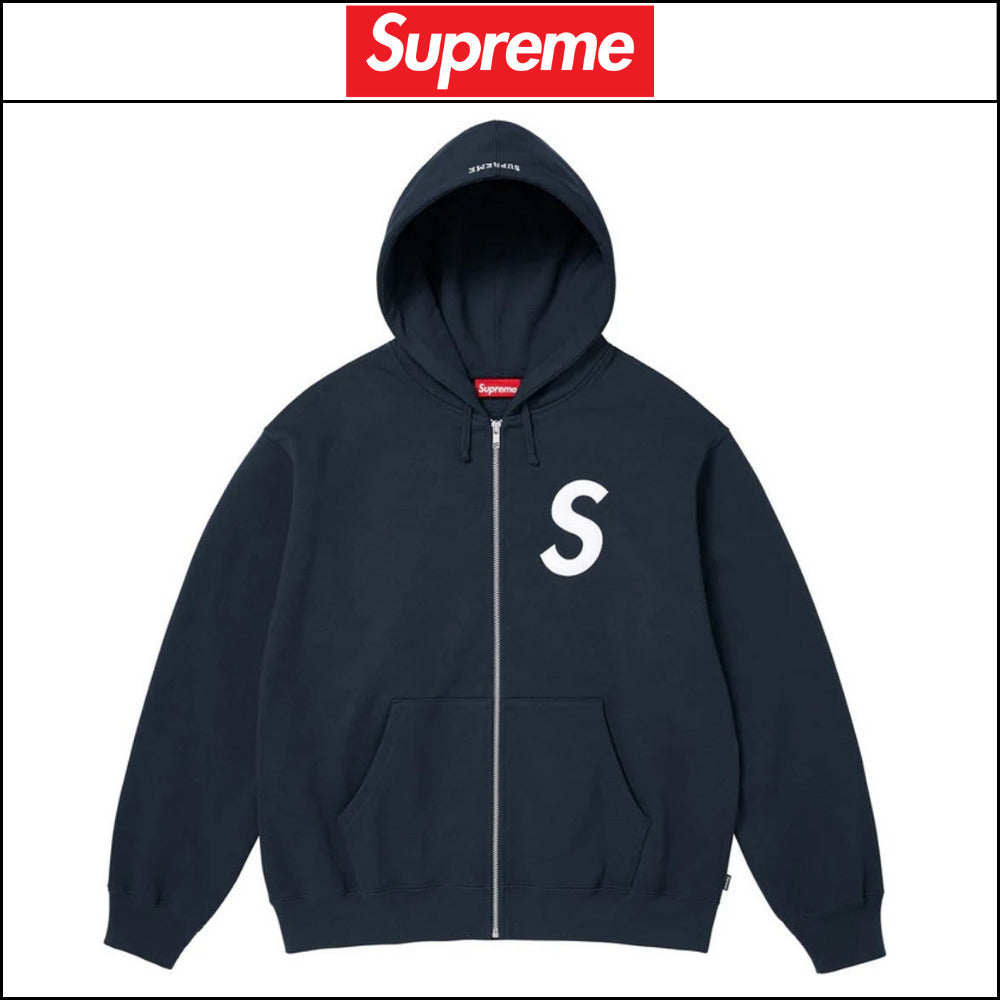 【Supreme】S Logo Zip Up Hooded Sweatshirt Navy 25FW