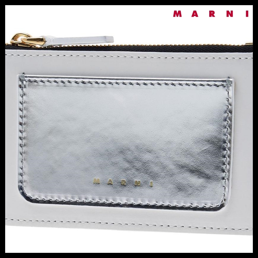 【MARNI】Logo Leather Card Holder