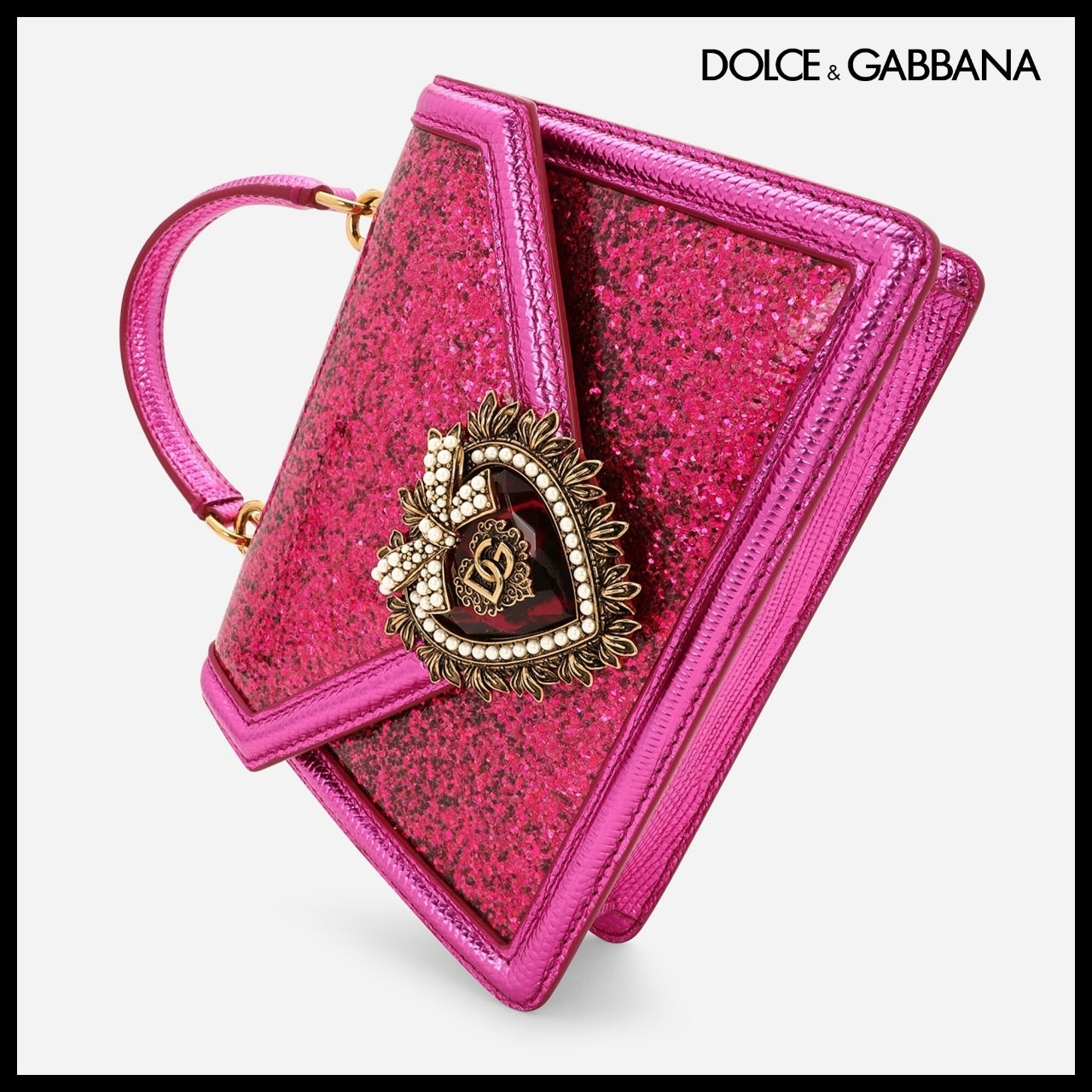 【Dolce & Gabbana】Small Devotion Top-Handle Bag Pink