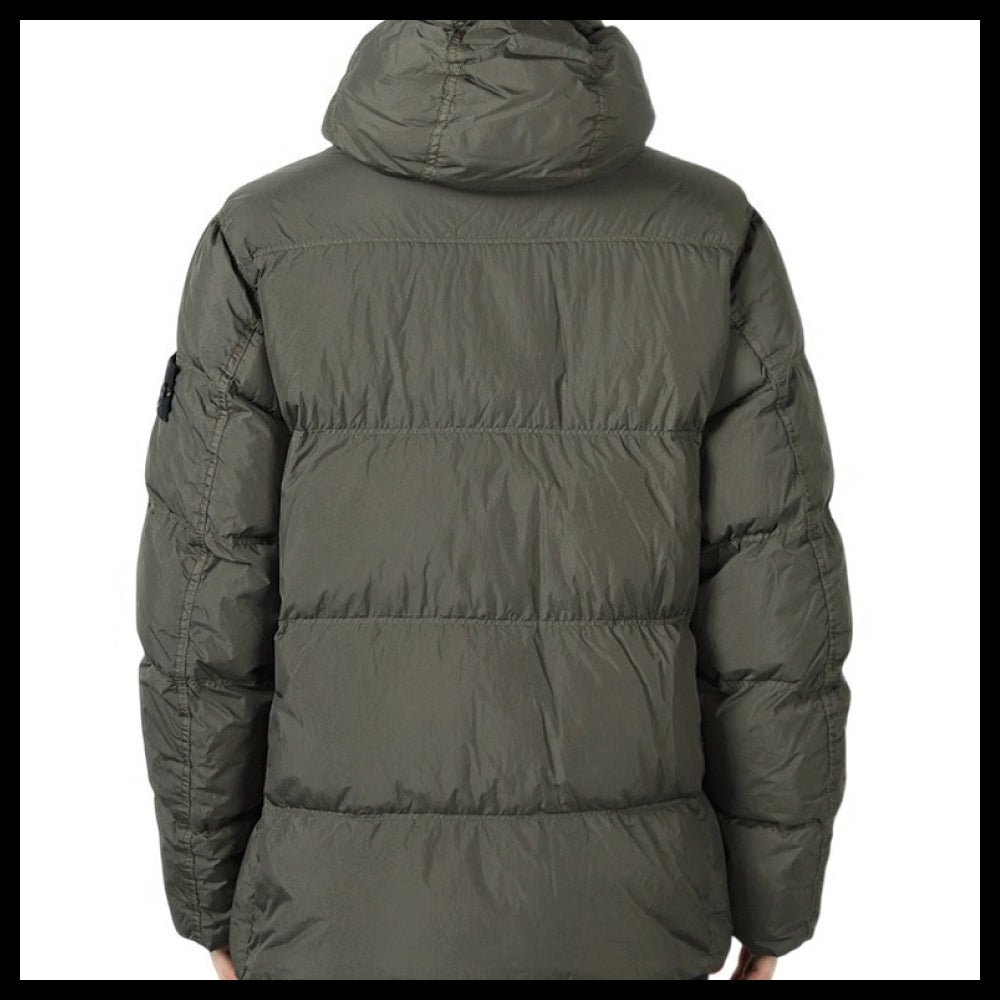 【STONE ISLAND】Wappen Patch Crinkle Reps Hooded Down Jacket