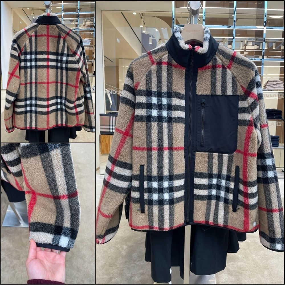 【Burberry】Norton Check Wool Blend Jacket Archive Beige