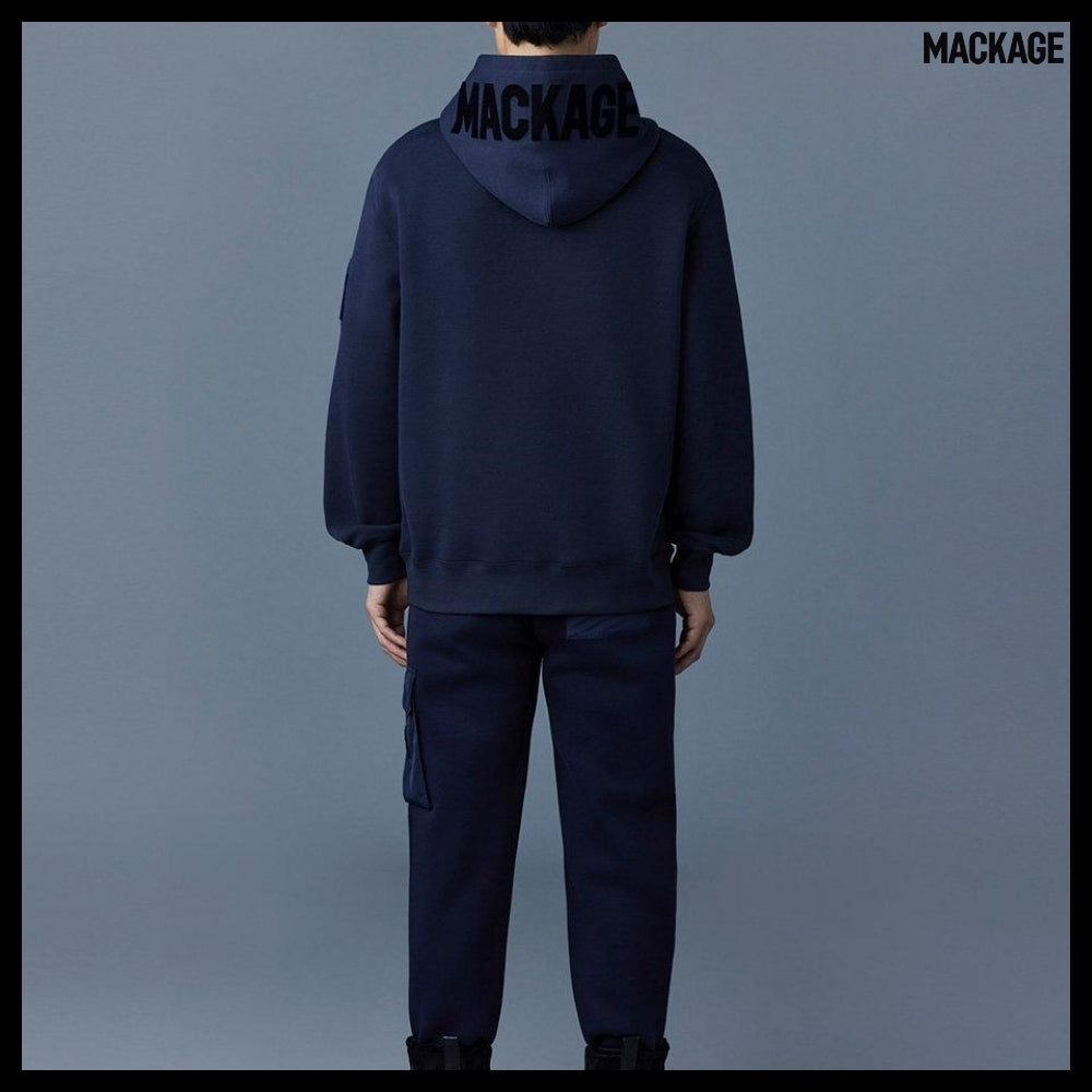 【MACKAGE】 Krys R Hooded Sweatshirt Navy Fleece
