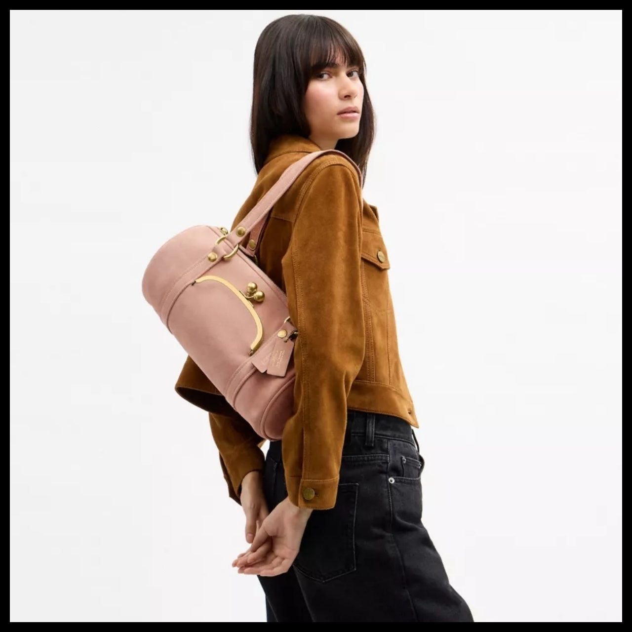 【Coach】Kisslock barrel bag