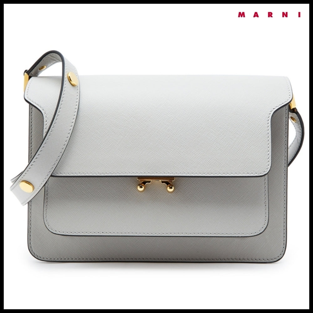 【MARNI】Grey Saffiano Medium Trunk Bag