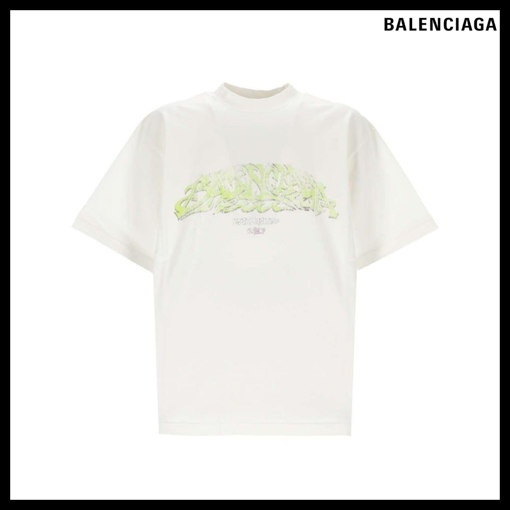 【BALENCIAGA】Medium Fit T-Shirt White Green