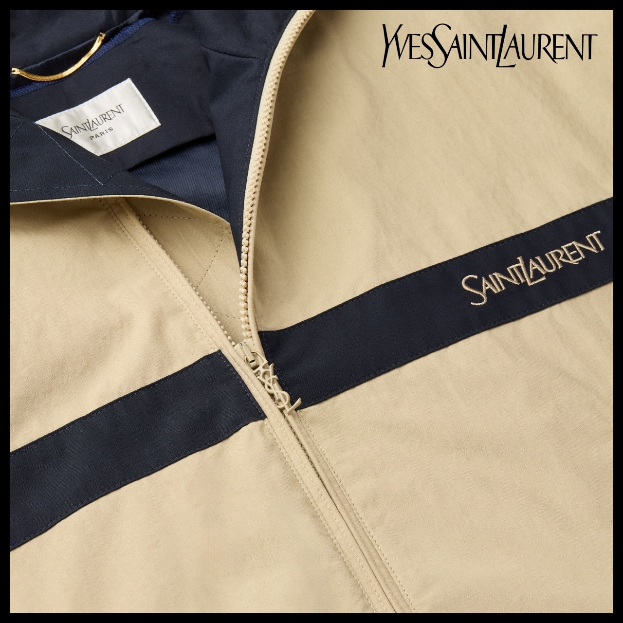 【Saint Laurent】Cotton Canvas Saint Laurent Jacket MASTIC