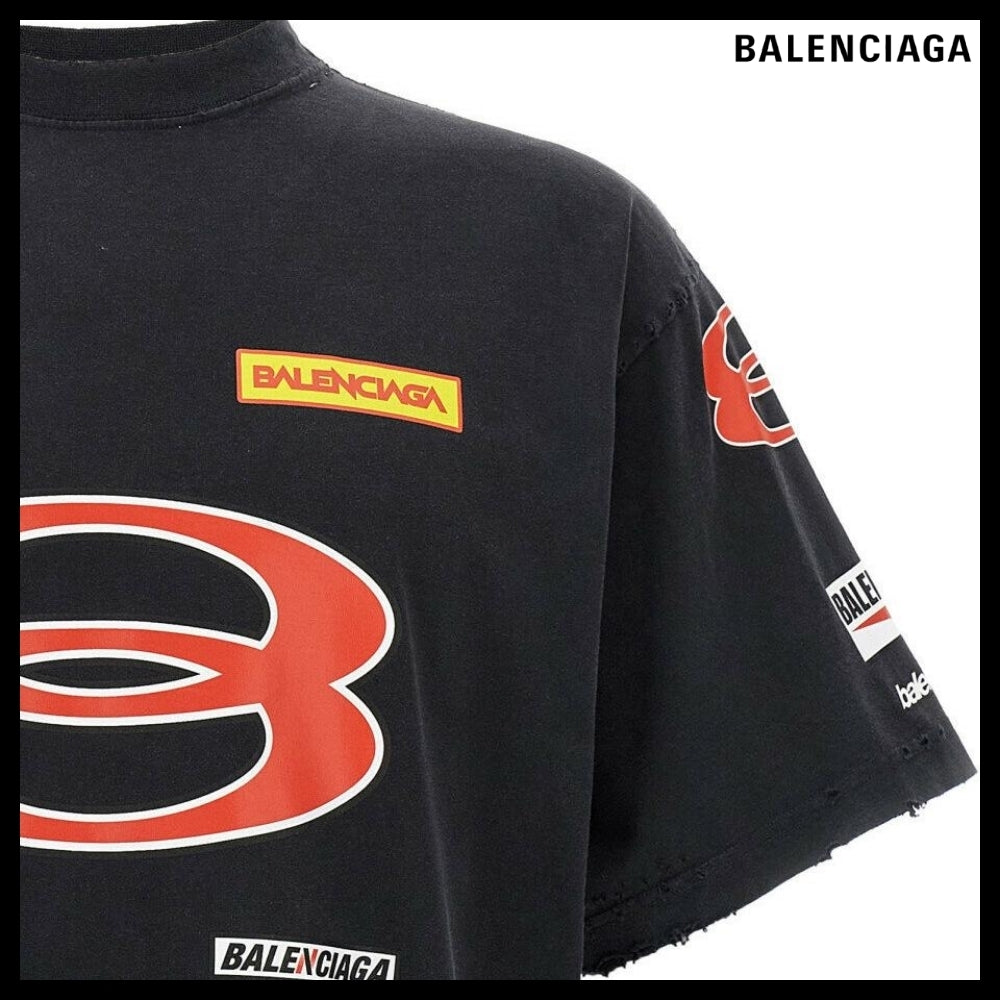 【BALENCIAGA】Sponsor Logos T-Shirt Oversized Black