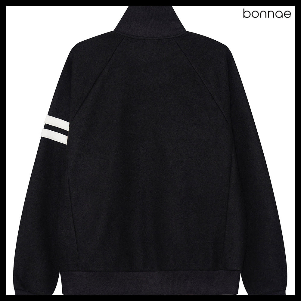 【Bonnae】Beaded Knit Zip-Up 2Colors
