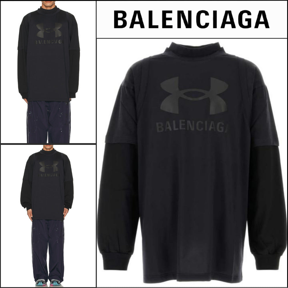 【BALENCIAGA】Under Armour Triple Layered T-Shirt Black
