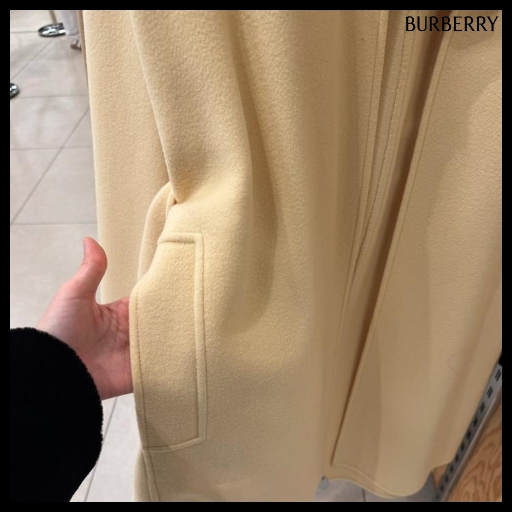 【Burberry】Cashmere Belted Wrap Coat Daffodil