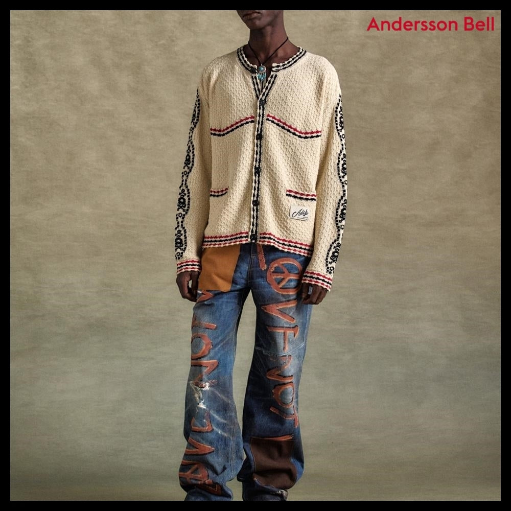 【ANDERSSON BELL】FANTASIA ROUND-NECK CARDIGAN ECRU