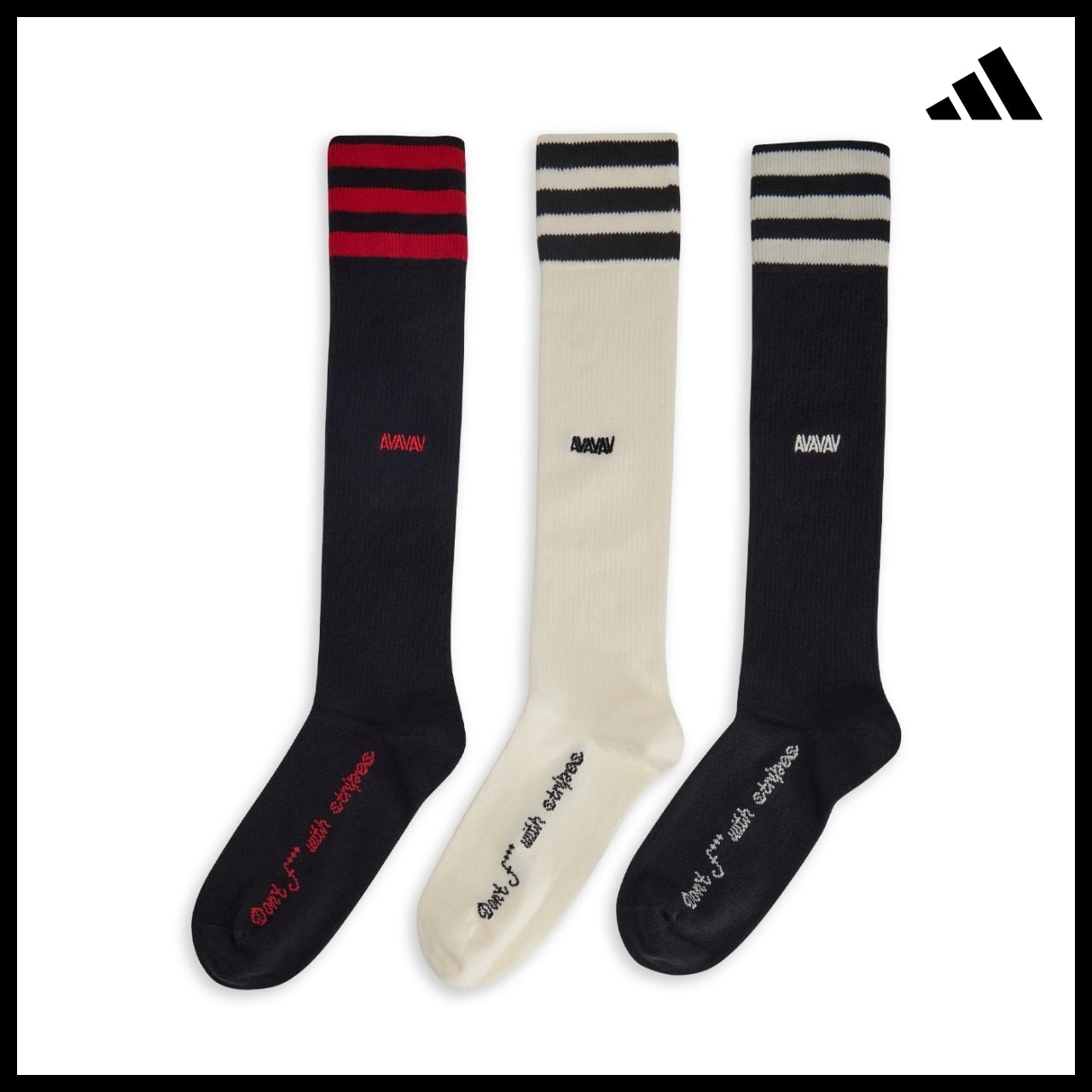 【AVAVAV x ADIDAS】 Knee Socks 3 Pack Collaboration Fashion
