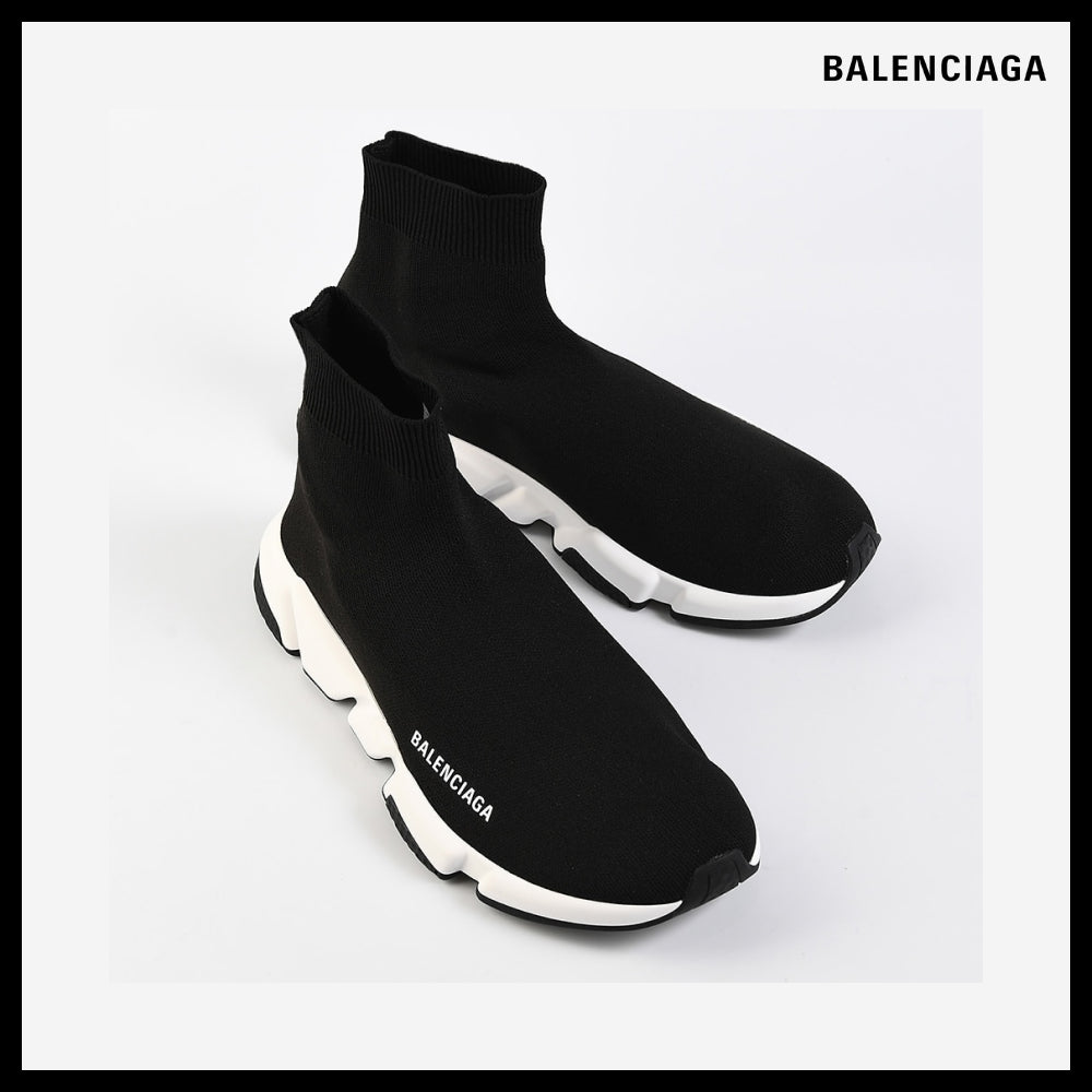 【BALENCIAGA】Speed Recycled Knit Sneaker Black White