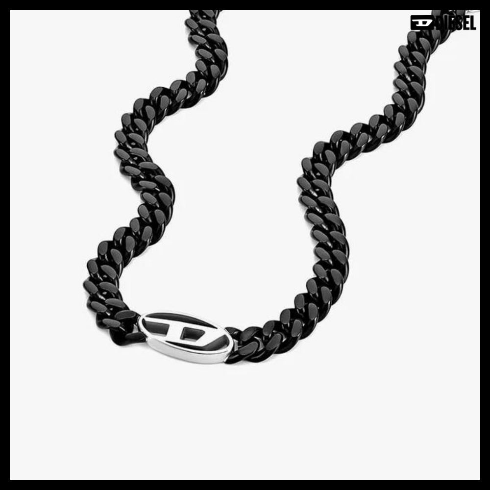 【DIESEL】Oval D Logo Chain Necklace