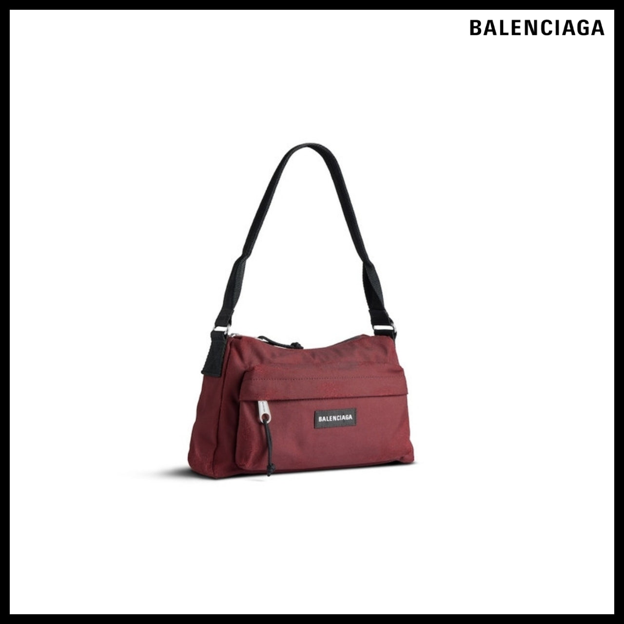 【BALENCIAGA】Explorer Sling Pouch Used Effect Dark Red