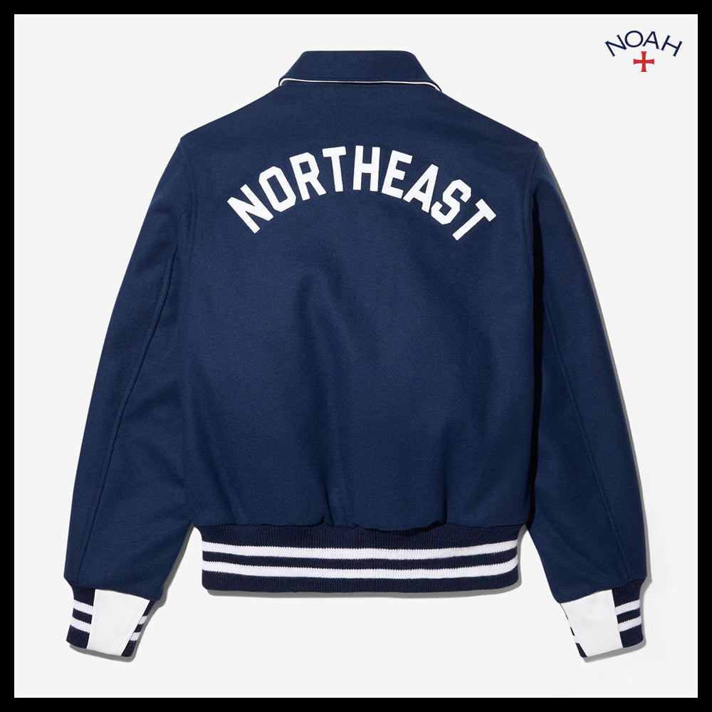 ◆NOAH◆ ウール スタジャン Varsity Jacket White ロゴ