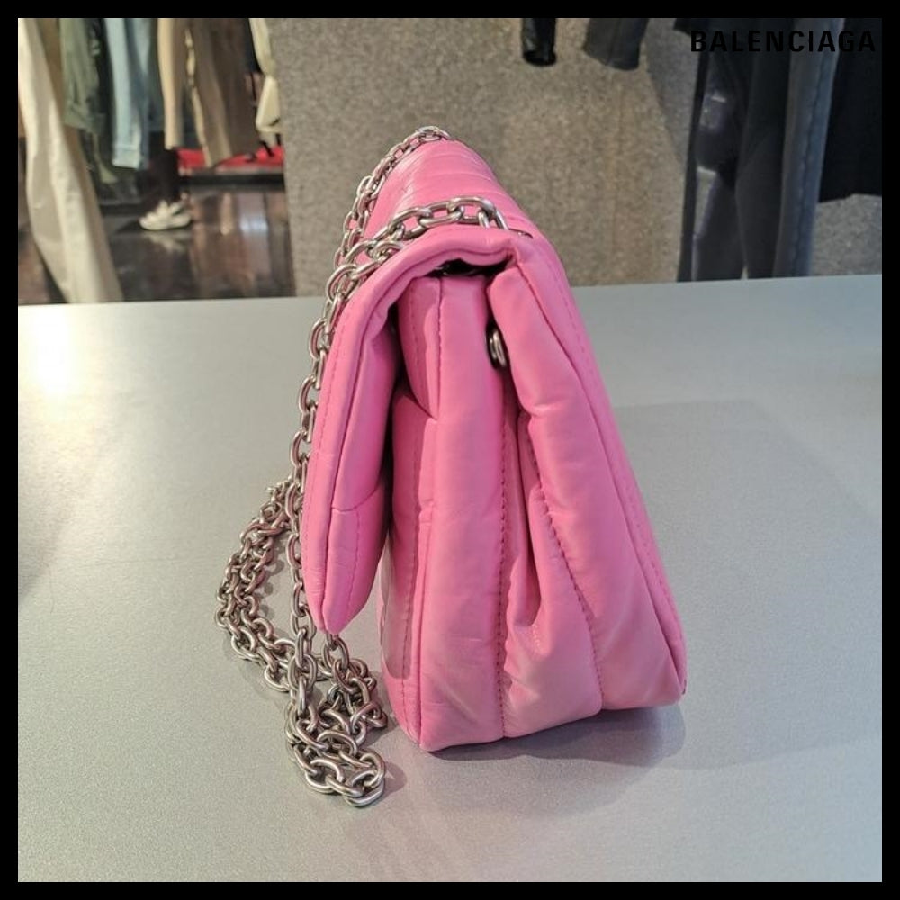 【BALENCIAGA】Monaco Mini Bag Pink Sprayed Quilted