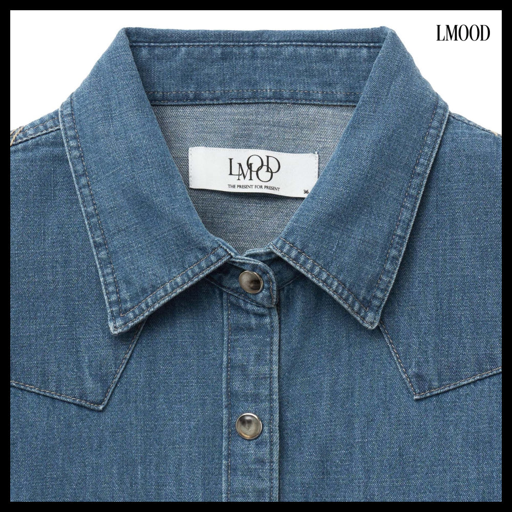 【LMOOD】W Stewart Western Denim Shirt Classic Blue
