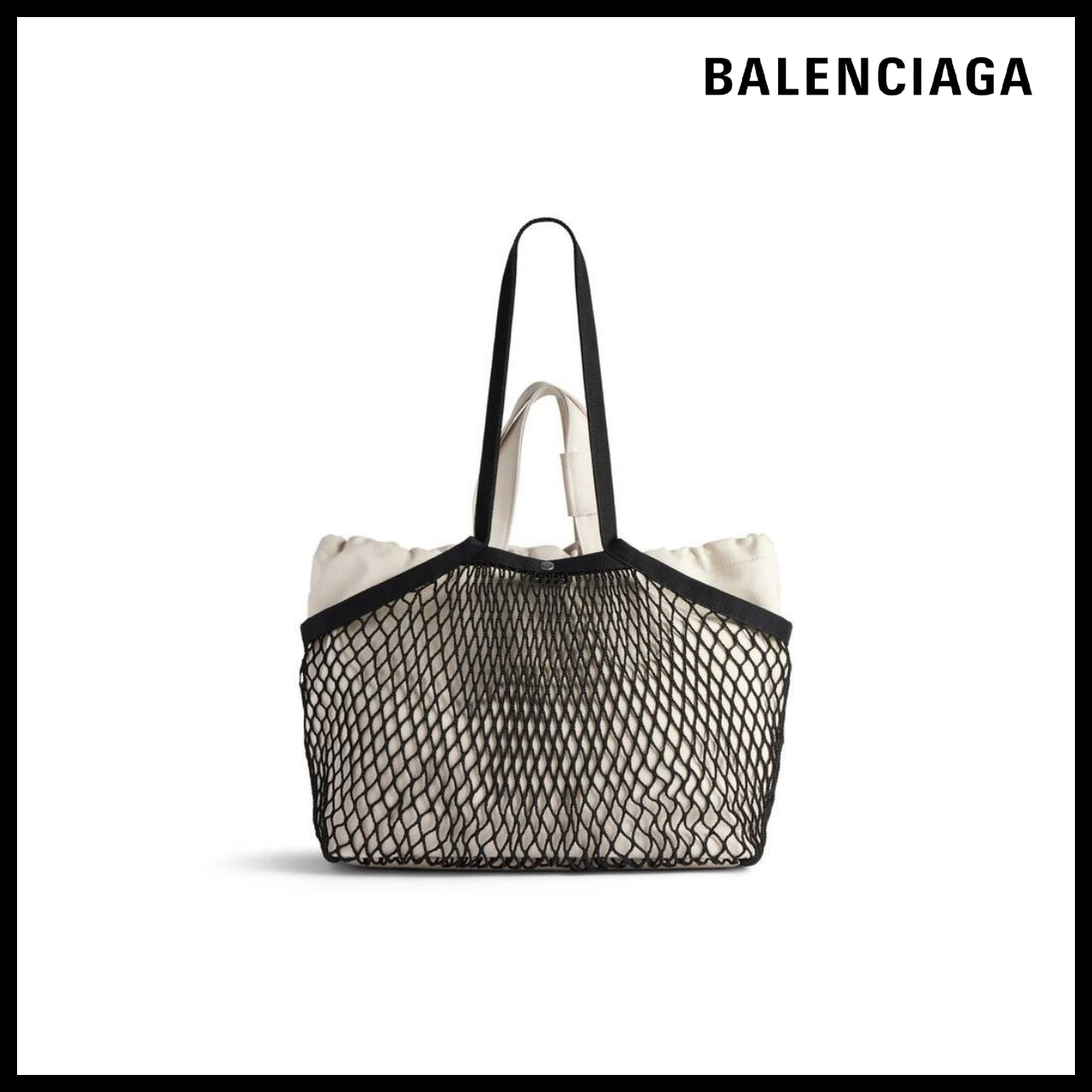 【BALENCIAGA】24/7 Medium Tote Bag Beige Black