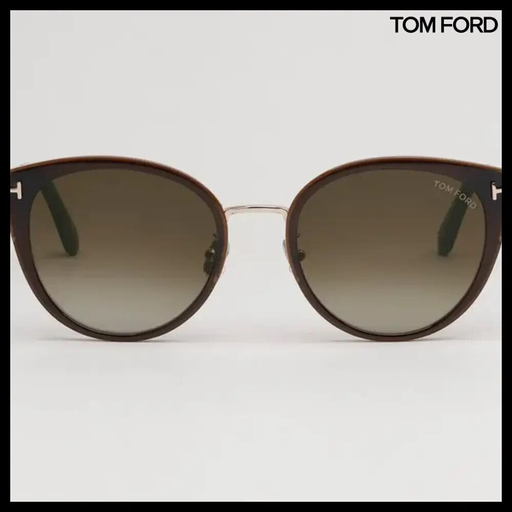 【TOM FORD】Brown Cat-Eye Round Sunglasses Asian Fit