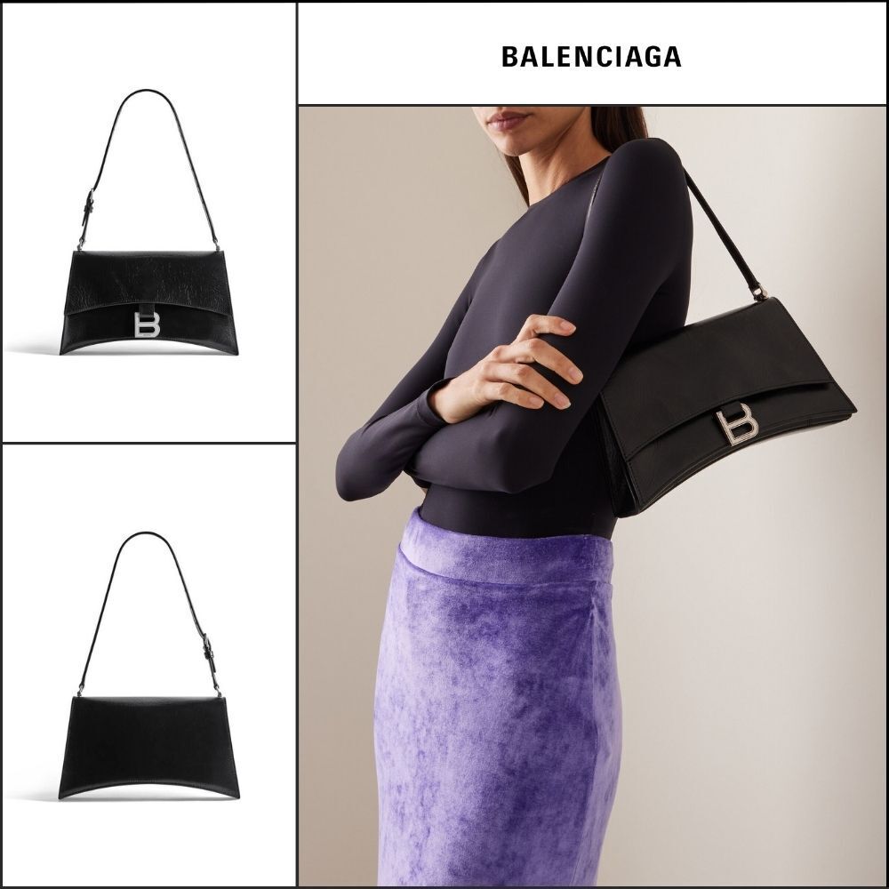 【BALENCIAGA】Crush Small Sling Bag Black