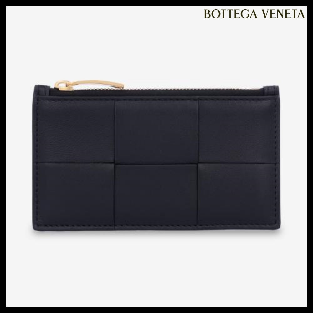 【BOTTEGA VENETA】Cassette 5-Slot Zip Card Holder Black