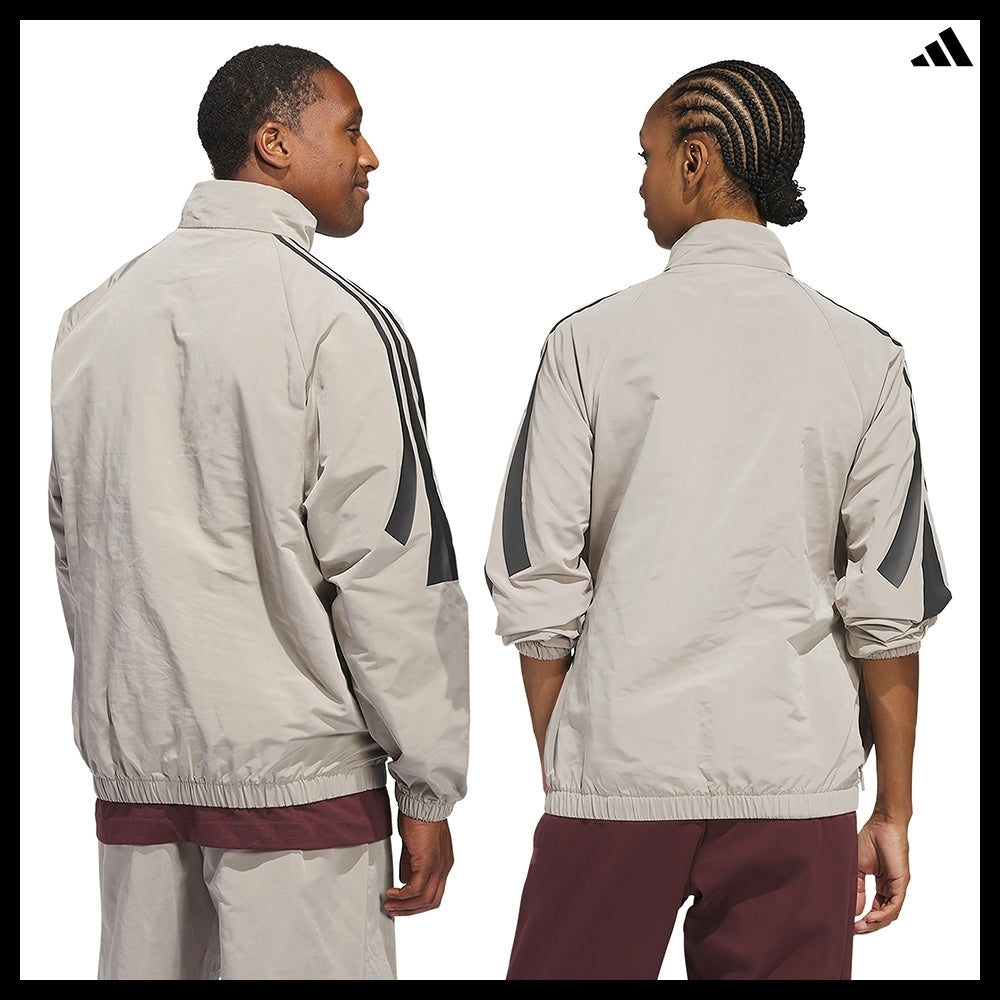 【ADIDAS】 Basketball Woven Half-Zip Sweater Putty Beige