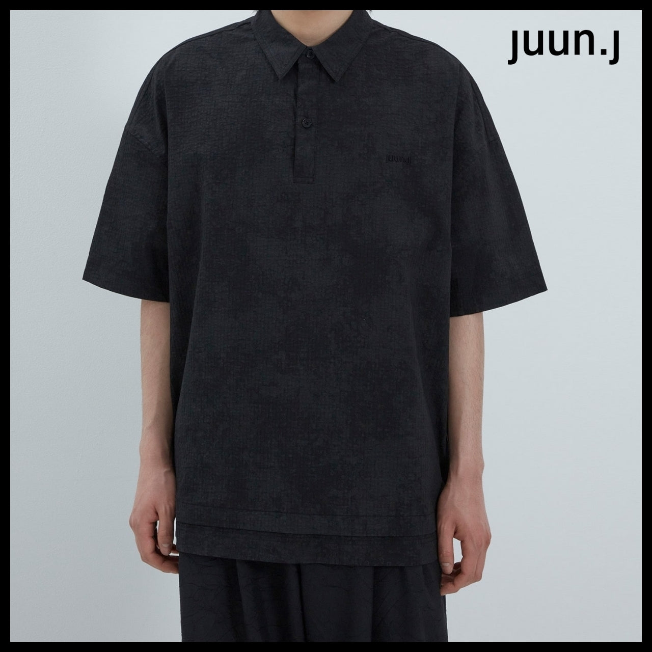 【JUUN.J】CORE Painting Stripe Diagonal Zipper Shirt Jumper